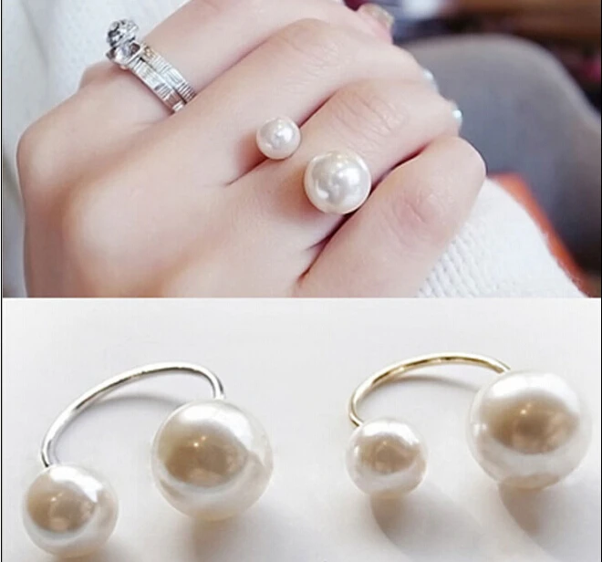 

Promotion Korean Elegant Women Korean Lovely Girls Simulated Pearl Opening Adjustable Ring R1047