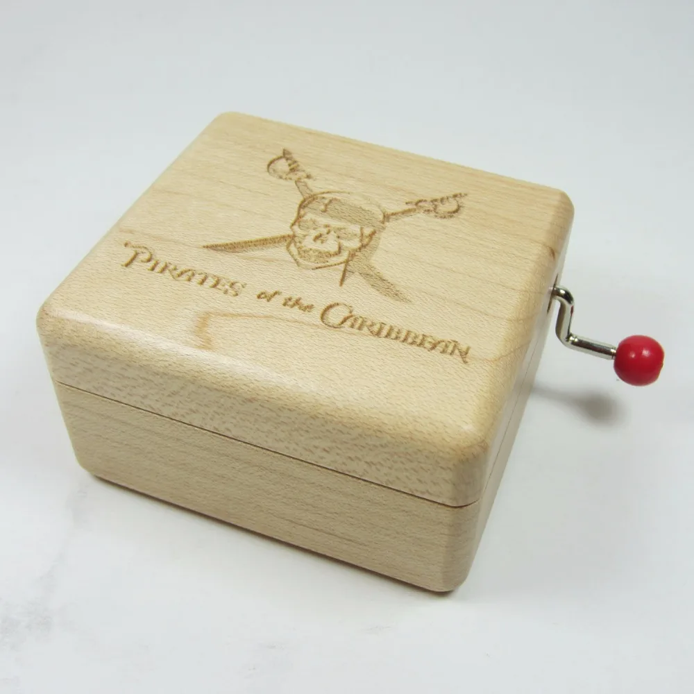Handmade Smilelife Wood Music Box Pirates of the Caribbean Melody Davy Jones