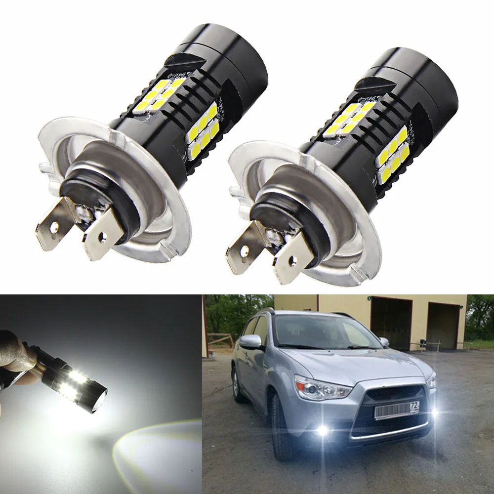 2PCS High Power H7 LED Auto Fog Light Bulbs Car Driving Lamp Running Light 6000K White H7 Bulb Cars Truck LED Lights