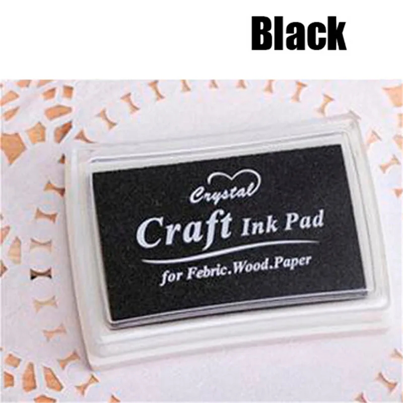 New Black DIY Oil Based Multi Colour Ink Pad For Rubber Stamps Paper