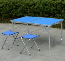 120*60*70cm Aluminum alloy Portable Folding Outdoor Table Camping table Outdoor Picnic desk with 2pcs chairs