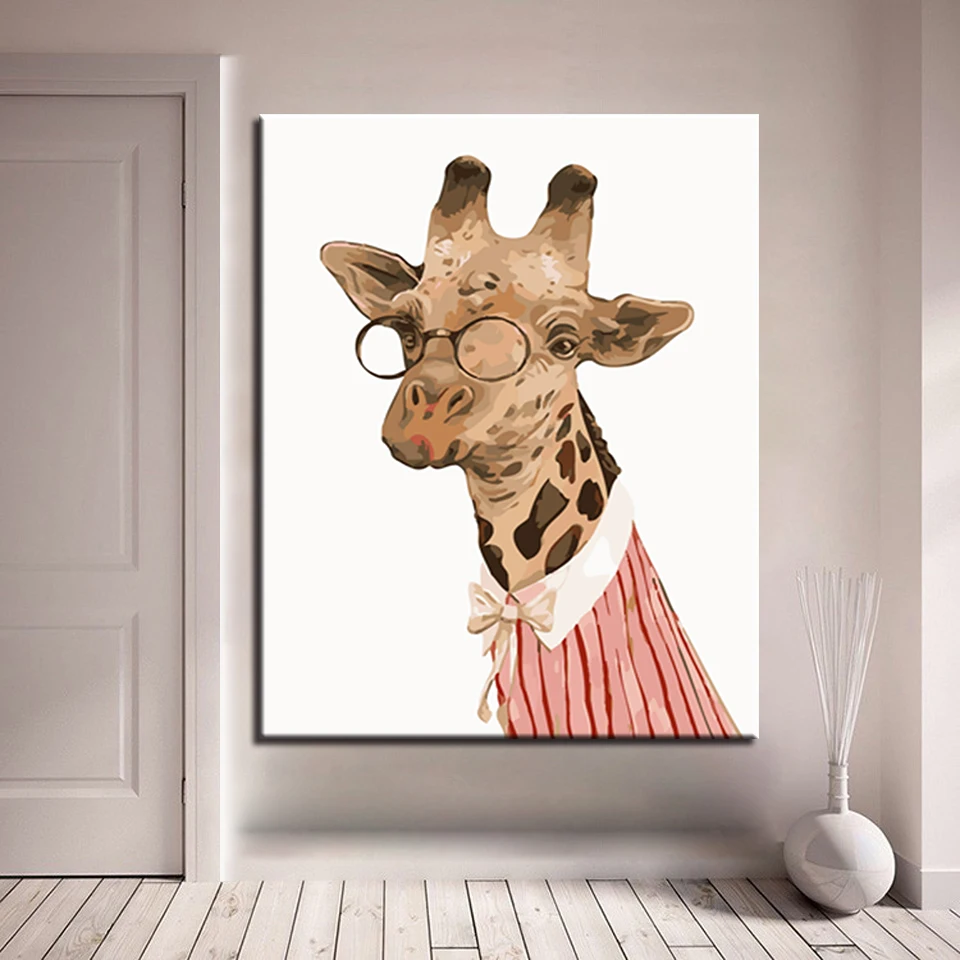 Oil-Painting-By-Numbers-DIY-Hand-Paint-Dr-Giraffe-Pictures-Kits-Drawing-Coloring-On-Canvas-Office