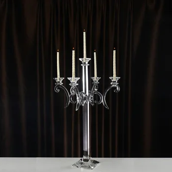 

Romantic Crystal Demountable Candle holder Wedding Centerpiece Table Decoration 5 arms Glass Candelabra 90CM