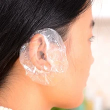 100 шт./лот, одноразовое салонное прозрачное силиконовое покрытие для уха, защита ушей, краска для волос, защита цвета, инструмент для укладки, аксессуары