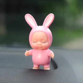 

Cute Car Dashboard Ornaments Toys Cartoon Kawaii Decoration Sleeping Baby Doll Automotive Interior Adornment Accessories Gifts