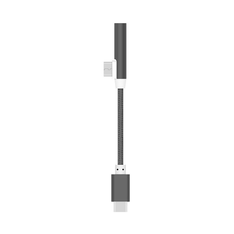 Аудиоадаптер type-c Aux для зарядки два в одном адаптер кабель 3,5 мм легко переносить 12 см модные автомобильные аксессуары - Название цвета: Черный