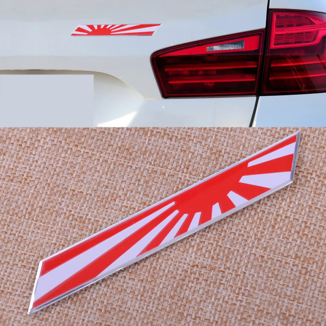 

CITALL New High Quality Car Front Grille Side Fender Window Trunk JDM Japan Rising Sun Flag Emblem Plate Badge Car Styling