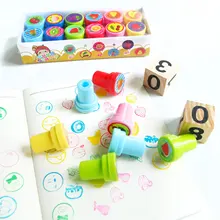 Дети штамп 12 шт./лот фрукты улыбающиеся Мультяшные животные фрукты штамп дети пользовательские пластиковые резиновые самописные Stampers игрушки