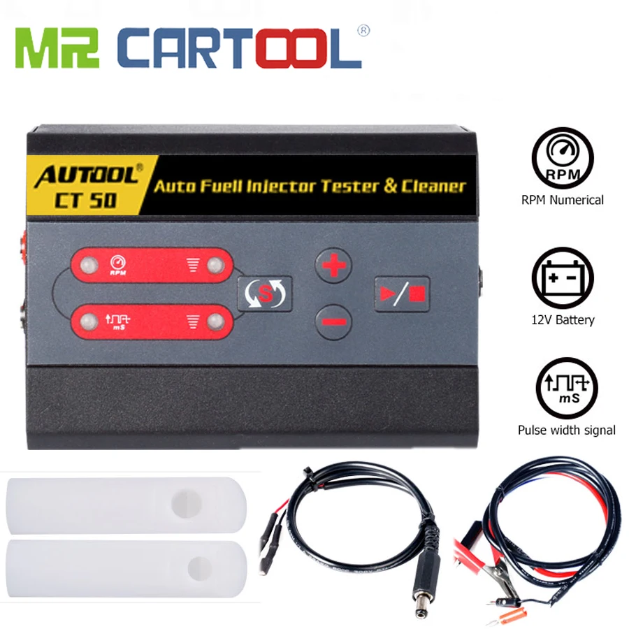

Mr Cartool CT50 Car Fuel Injector Cleaning Machine Automotive Diesel Gas Injectors Nozzles Cleaner Tester Pump Pressure Test