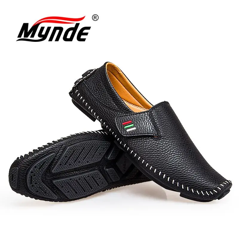 MYNDE New Fashion Moccasins For Men Loafers Summer Walking Breathable Casual Shoes Men Hook&loop Driving Boats Men Shoes Flats