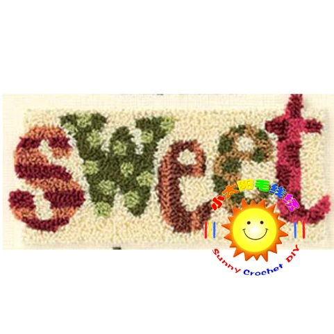 

Sweet Coming Hook Rug Kit DIY Mat Needlework Kit Unfinished Crocheting Rug Yarn MAT Embroidery Carpet