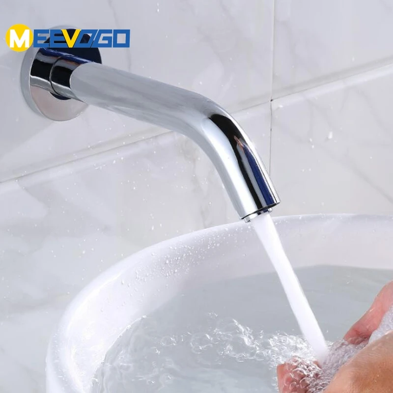 MEEVOGO Sensor Faucet Wall Mounted Bathroom Automatic Hands Touchless