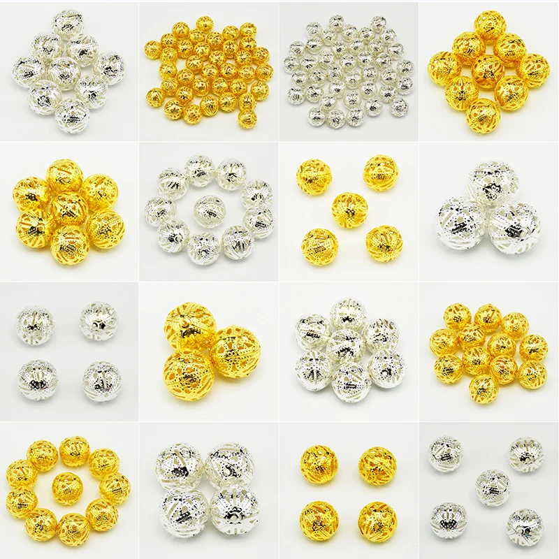 Wholesale Jewelry Spacers Round Beads Gold Silver Space ...