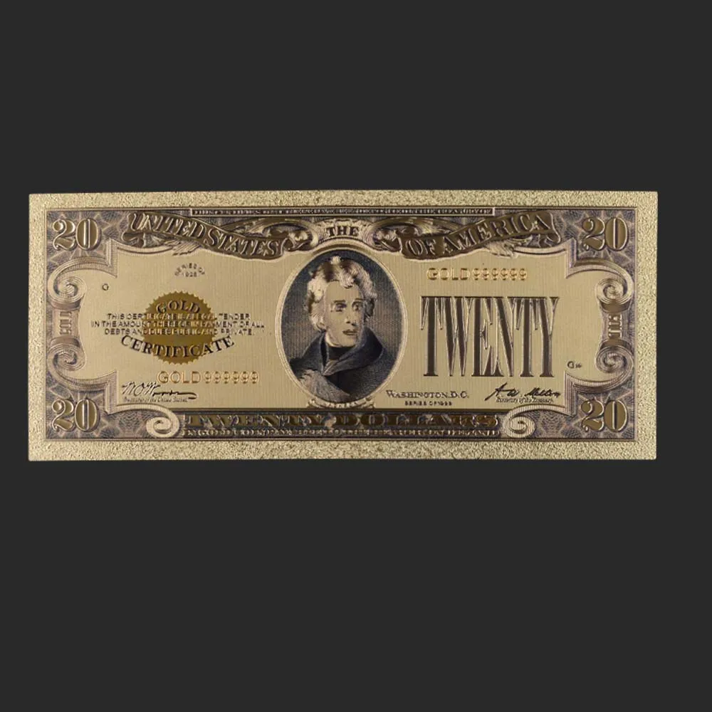 1928 год США 20 USD Золотая банкнота мировая валюта Реплика золотой фольги бизнес и