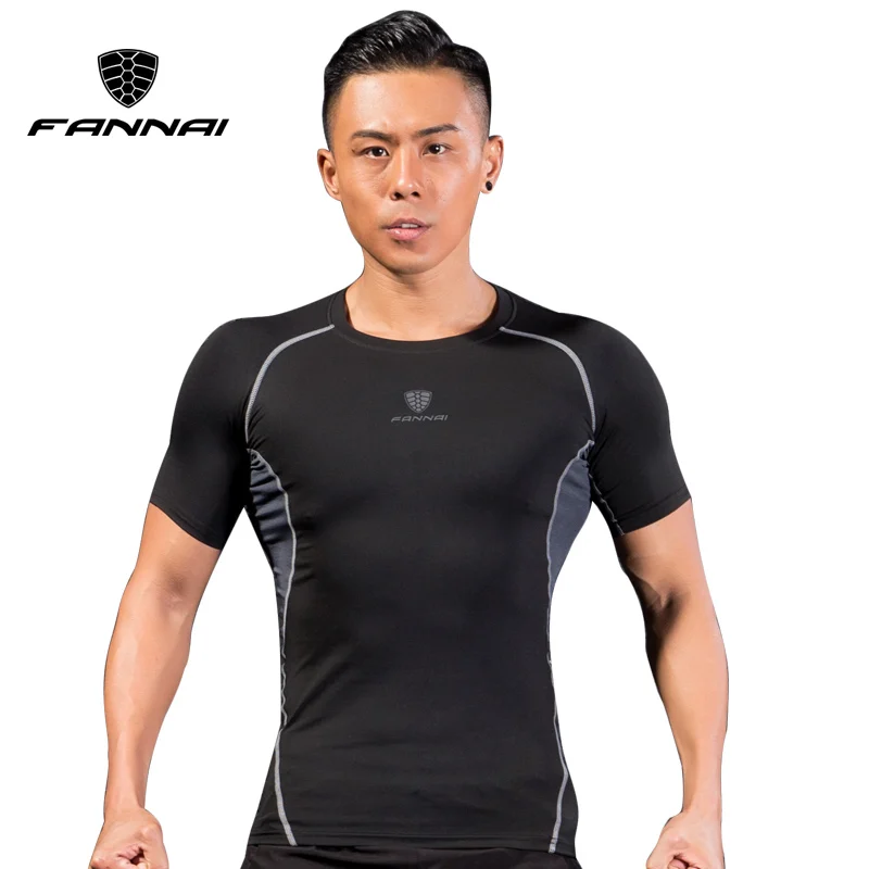 FANNAI Men's T shirt Gym Fitness Sport shirts Tops Tees Bodybuilding tights shirt Compression Tights Clothes Short Sleeve Dry FANNAI Men's T shirt Gym Fitness Sport shirts Tops Tees Bodybuilding tights shirt Compression Tights Clothes Short Sleeve Dry