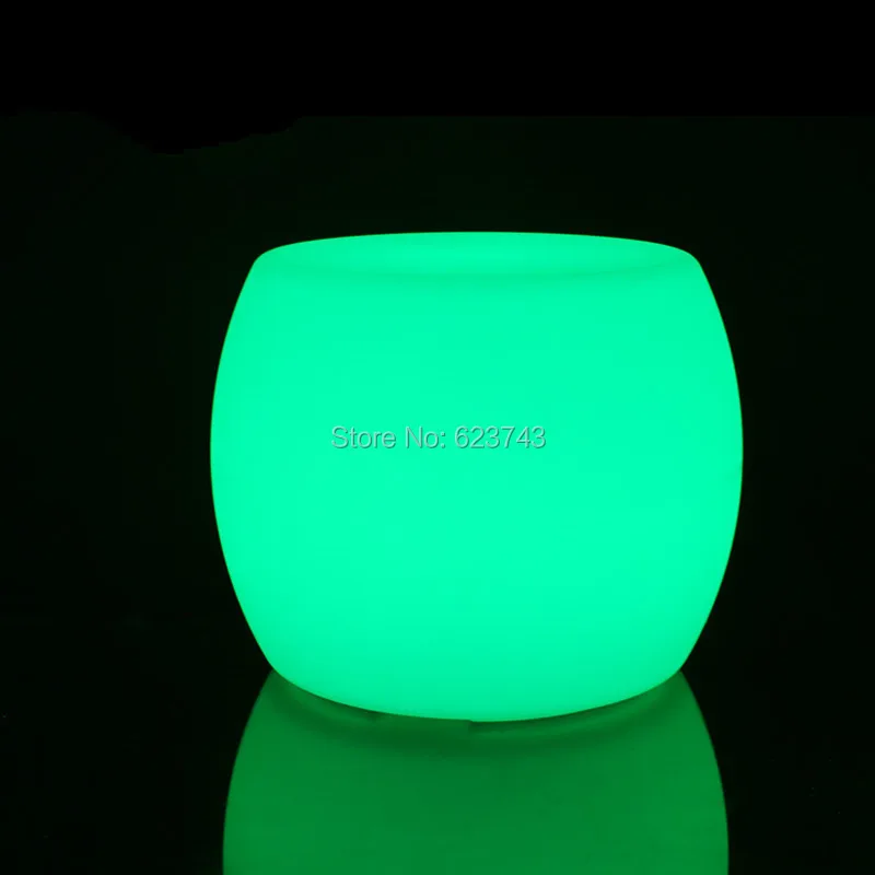 

H40CM Plastic multicolor rechargeable round drum led barstools with remote control outdoor waterproof luminous LED Bar furniture