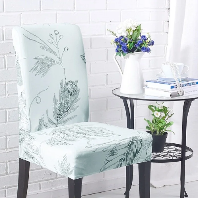 

Removable Country Style Printing Spandex Stretch Chair Cover Elastic Band Apply to Restaurant Wedding Banquet Hotel Dining Chair