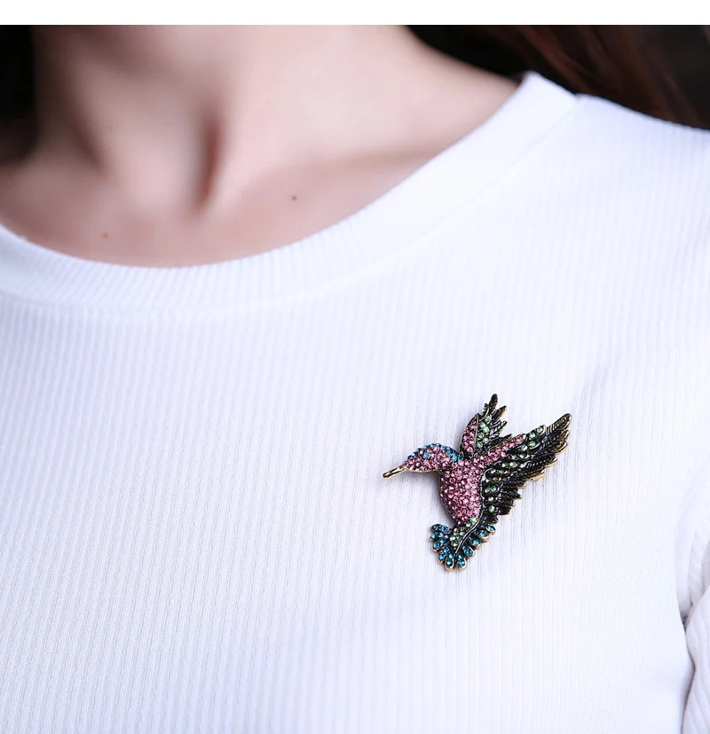 Vintage Rhinestone Brooch Bird (7)