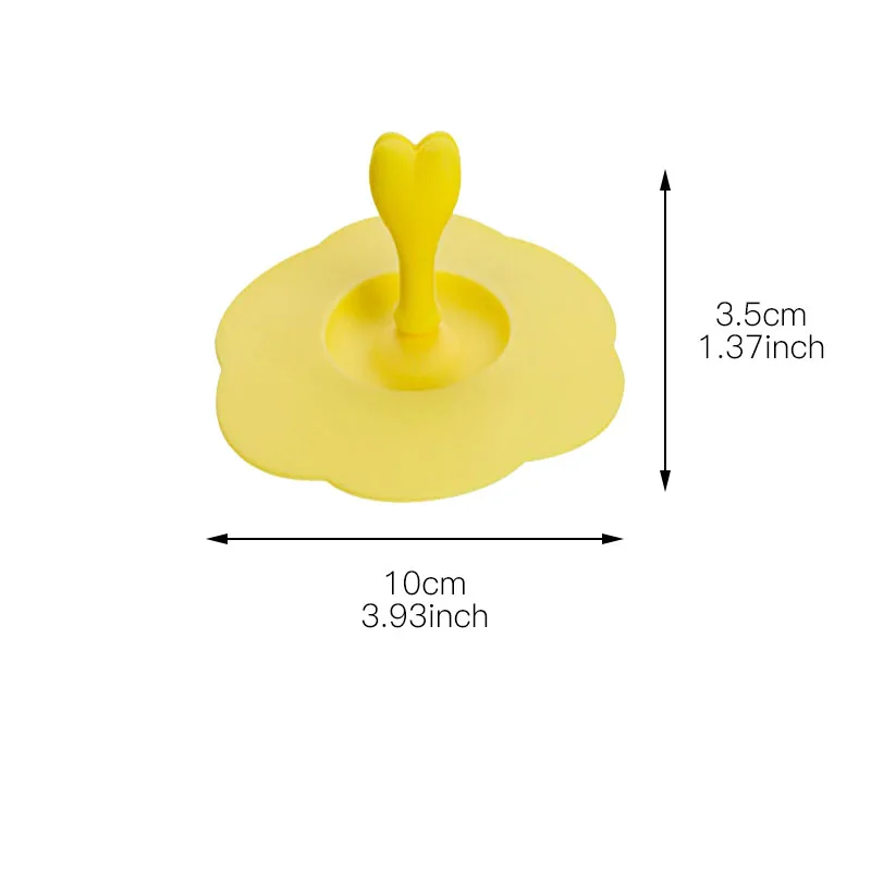 Мультяшная противопылевая силиконовая стеклянная крышка для чашки кофейная кружка силиконовая милая форма цветка сливы Подарочная крышка для чашки
