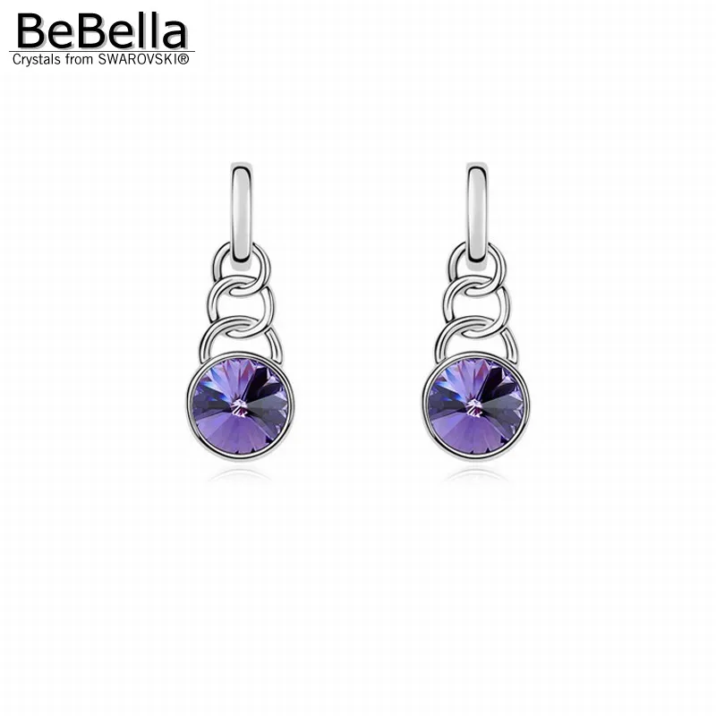 Серьги BeBella с кристаллами сделанные из кристаллов Swarovski ювелирные изделия для