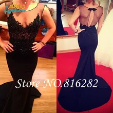 Vestido de feasta 2016 durchsichtig mermaid abendkleid Scoop Luxus perlen schlüsselloch-rück satin party abendkleid schnelle lieferung