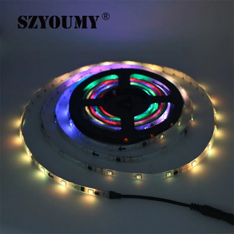 SZYOUMY 50 м/лот Бесплатная доставка 12 V 30 светодиодов/м 2811 цветная (RGB) Светодиодная лента с usb-питанием 5050 SMD RGB Водонепроницаемый IP65