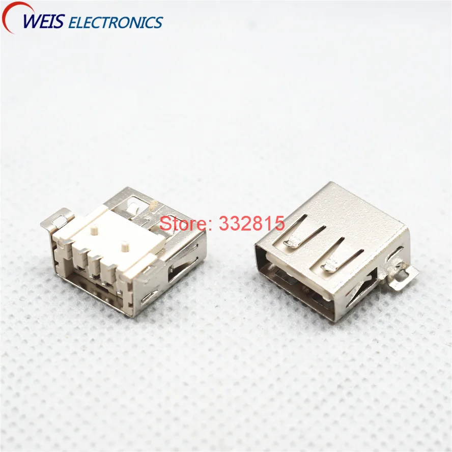 

20PCS Female USB connector SMT 4 pins straight-pin femlae usb socket High-temp ROHS Free shipping