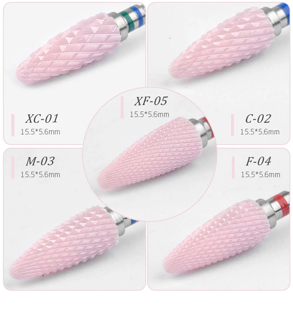 Керамический 3/32 ''Резак для маникюра Розовый ногтей сверла электрический прибор для маникюрного станка аксессуары инструменты для ногтей