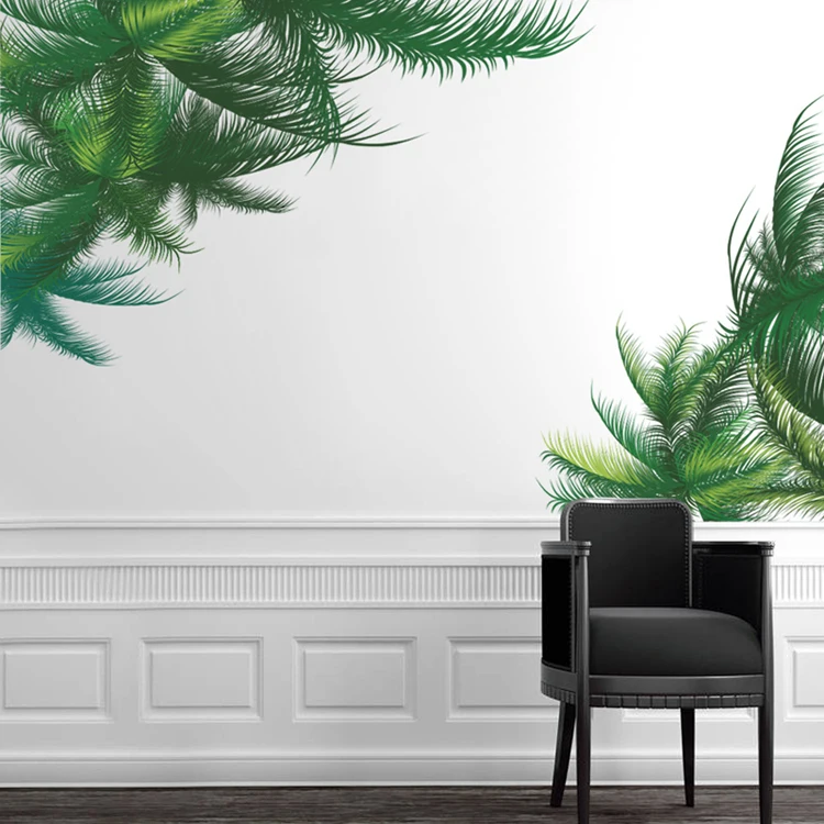 3D зеленые листья стикер на стену s гостиная диван ТВ фон украшение Фреска Искусство наклейки домашний Декор стикер Adesivo де parede