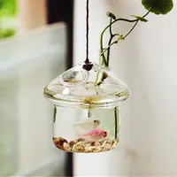 Mushroom-shaped Hanging Glass Planter Vase Rumble Fish Tank Terrarium Container Home Garden Decor 1