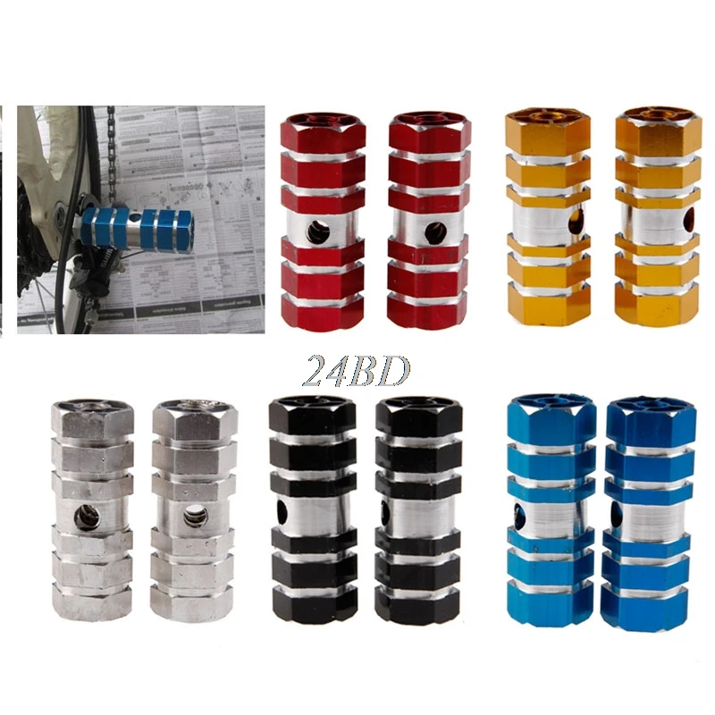 Aluminum Alloy Pegs Cycling Bicycle Bike Rear Foot Peg Stunt Six Axle Bicycle Components Parts