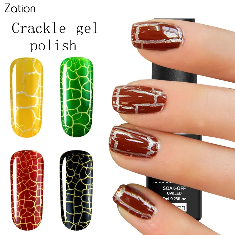 Zation Crack Nail Polish Lacquer Cracking Gel Varnish Crackel Nail Art
