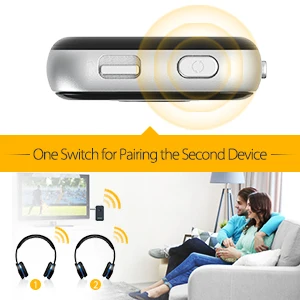 VicTsing Bluetooth Transmitter Receiver 2 in1 Wireless 3.5mm Audio Adapter for Headphone Mp3 Bluetooth Receiver Car Kit          (4)