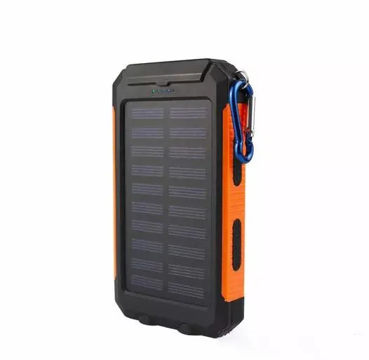 Banco de Energia Móvel ao ar Carregador de Energia Solar Impermeável Duplo Farol Energia Livre Três-prova Bússola Móvel Portátil 15 Banco de energia solar impermeável duplo farol