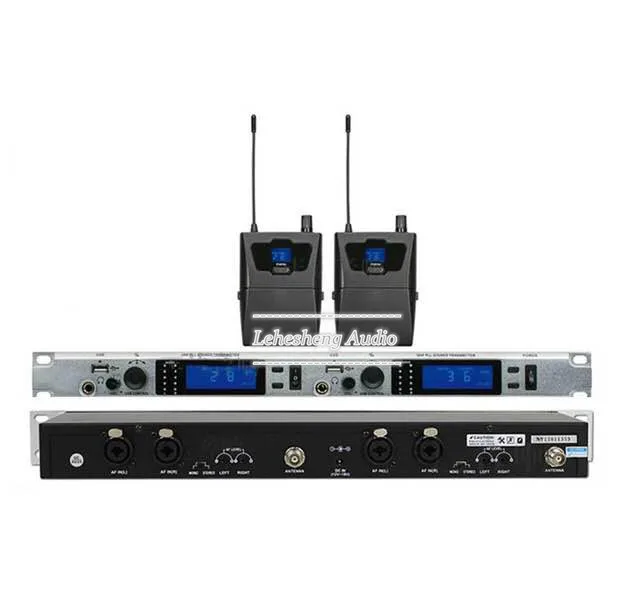 

In Ear Monitoring System Stereo Wireless 2 Receivers With USB For Stage Performance / Church / Singing / Broadcast