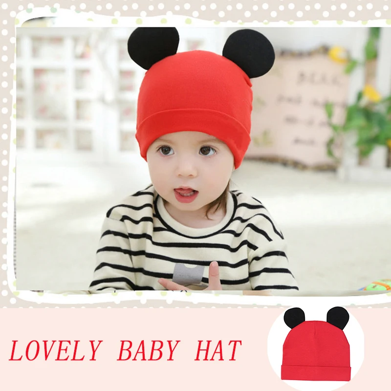

Fashion Baby Hat Young Girl Boy Winter Warm Lovely Mickey Hat Keep Warm Style Knitted Candy Color WJ0193