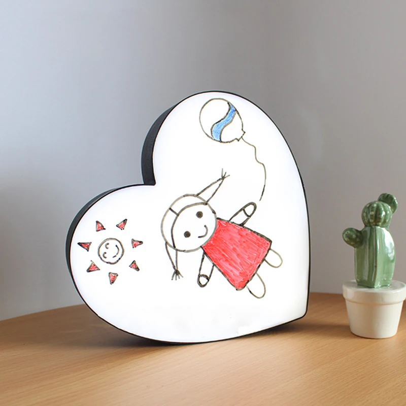 

Heart-shape Light Box Nightlight DIY Cinema Handwriting Decor Lamp Battery USB TableDesk Lighting Holiday Party XMAX IY303206-10