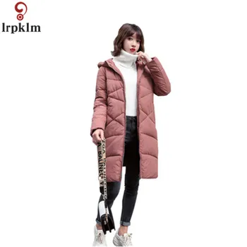 

Winter Jacket Women Long Solid Coats Hooded Jackets Cotton Padded Coat Women Zipper Winter Coat Long Thick Warm Clothing CH612
