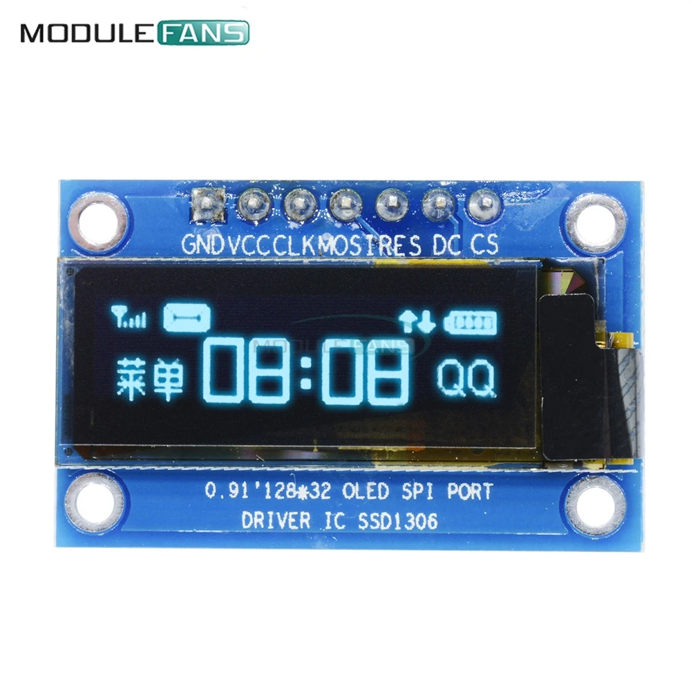 0,91 дюймов SPI 128x32 12832 белый/синий цифровой OLED ЖК-дисплей Дисплей DIY модуль SSD1306 Драйвер IC DC 3,3 в-5 в для Arduino PIC доска "сделай сам"