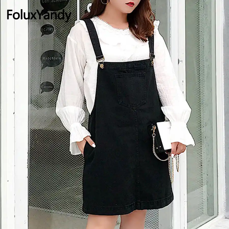 overall dress denim black