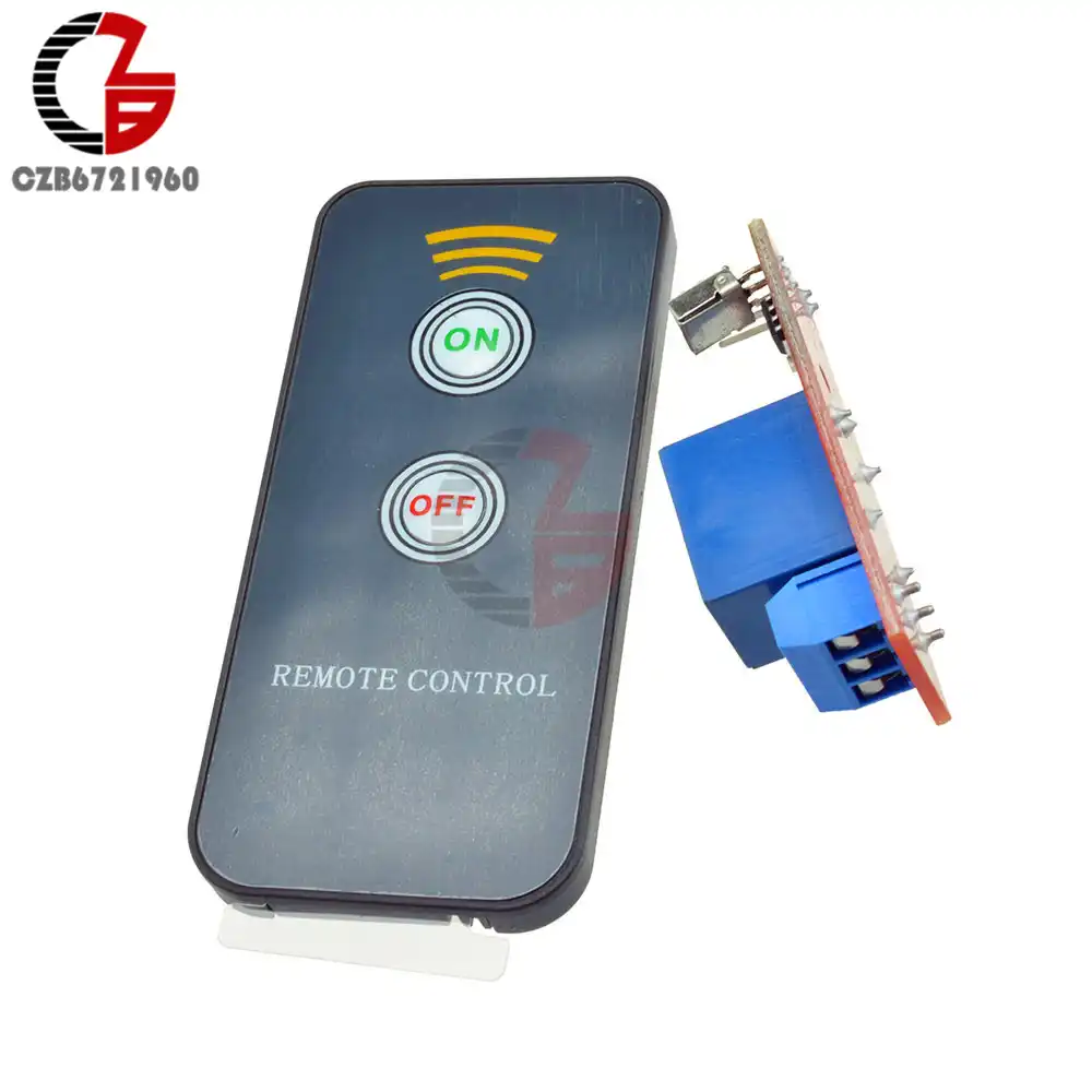 White Remote Control 2 Channel 12V IR Receiver Relay Driver Board Module