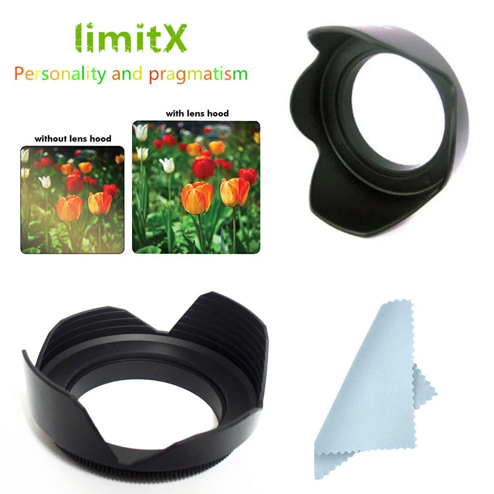 

limitX Flower Lens Hood for Panasonic HC V750 V760 V770 V777 VX870 WX970 W850 W850M VX980 VXF990 WXF991 Camcorder