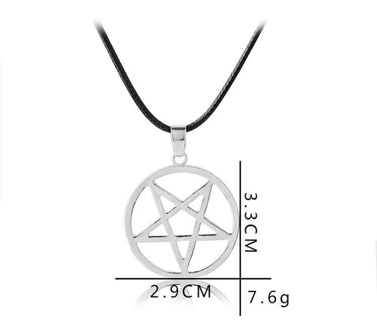 ZRM модное черное ожерелье дворецкого пентаграмма кулон Люцифер сатана Логотип Знак Серебряные украшения из сериала Сверхъестественное для мужчин и женщин