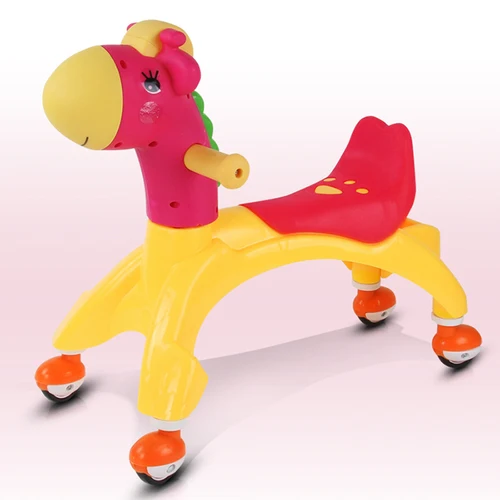 Детская игрушечная машинка для катания на игрушечной машине, ходунки для малышей от 0 до 4 лет, универсальная колесная качающаяся машинка для катания на игрушках - Цвет: Pink gift Leash