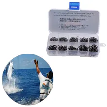 500 шт. Профессиональный 10 Размер морской рыбалки джиг приманки Крючки с отверстием набор инструментов