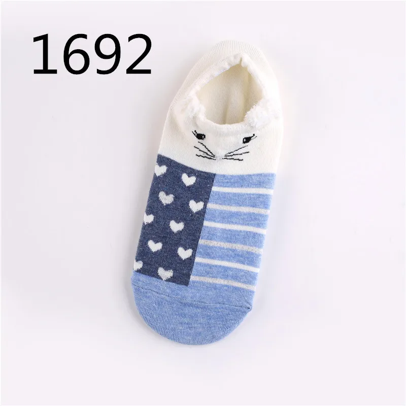 Магазин Crazy Fly Animal Dog Rabbit, носки по щиколотку, хлопковые милые Мультяшные короткие носки, тапочки, женские повседневные Мягкие забавные носки в полоску с 3d принтом - Цвет: MJ9300
