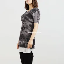 Складывающаяся 3D цифровая абстрактная печатная рубашка плиссированная рубашка