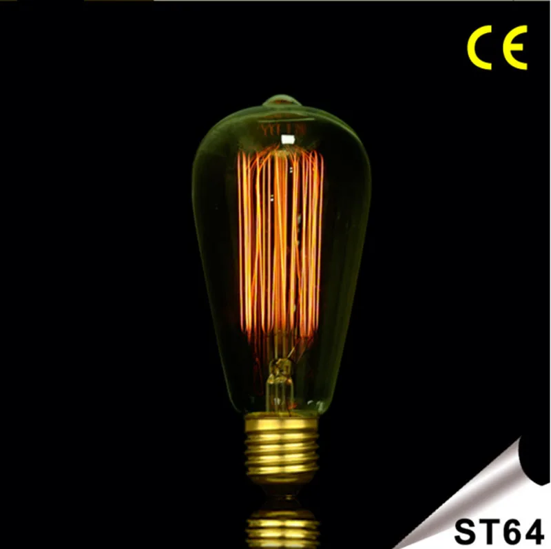 

5Pcs Vintage Design Edison Filament LED Bulb ,ST64 40W E27 Energy Saving Decoration Lamp Replace 40W Incandescent Light AC22V