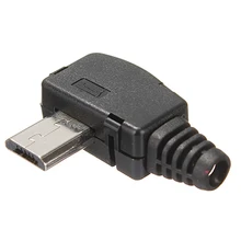 Right Angle Micro USB 5 P Port Male Plug Socket Connector With Plastic Cover New