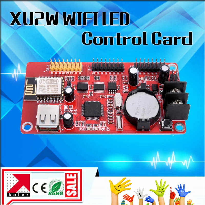 

kaler New WIFI led display control card XU2W with onboard wifi signal wireless led sign controller card with usb control board